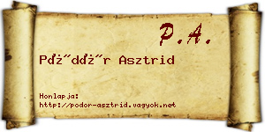 Pödör Asztrid névjegykártya